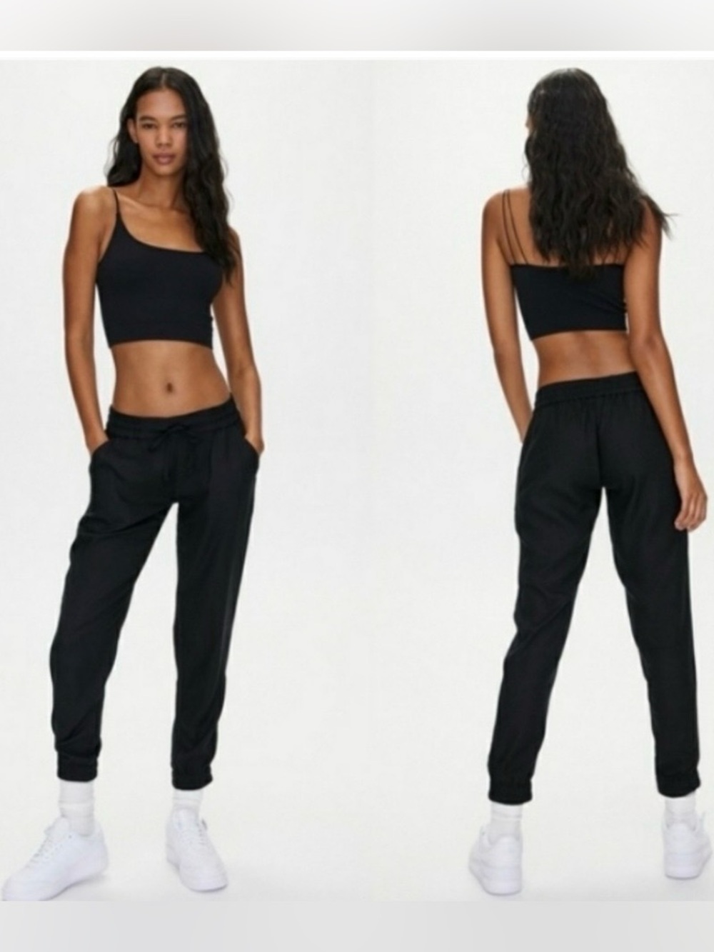 Aritzia Sunday Best Los Feliz Rayon Joggers Black S Cozy Streetwear Everyday - Picture 1 of 15